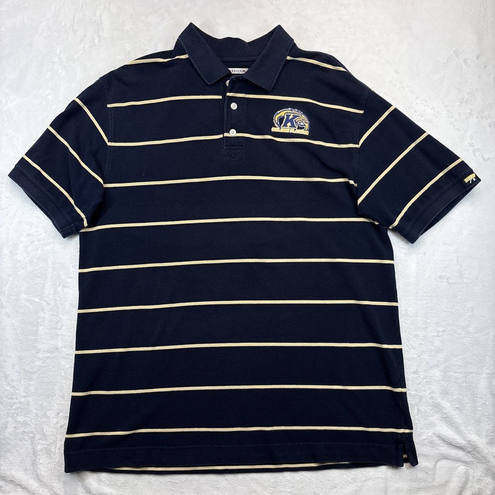Cutter & Buck Kent State Golden Flashes Polo Mens XL Preppy Collegiate Stripe